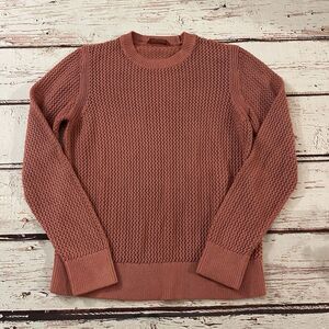 Everlane Rust Orange Chunky Knit Crewneck Sweater Size Large Women's Fall Cozy